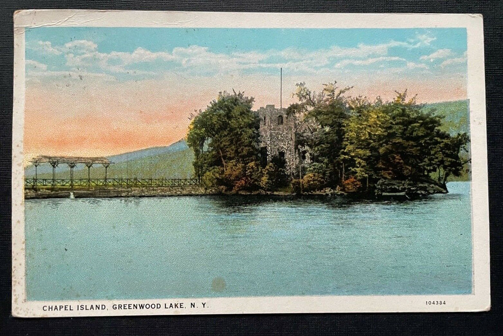 Chapel Island Greenwood Lake New York Insel See Brücke Wald USA 401038 TH A