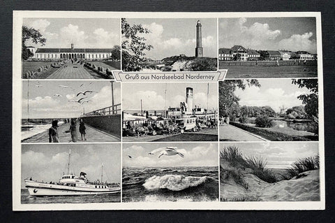 Gruß aus Nordseebad Norderney Collage Schiff Niedersachsen Deutschland 400992 A