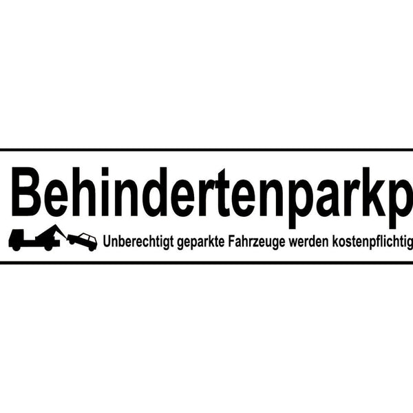 Schild Behinderten Parkplatz Parken Behinderung Auto 46 x 10 Blech od. Holz