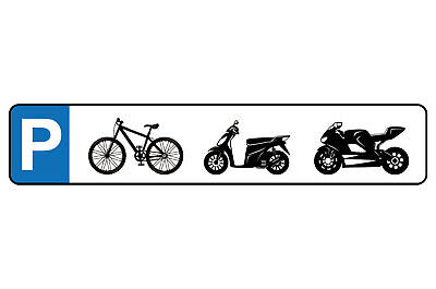 Schild Fahrrad Moped Motorrad Parkplatz Parken Biker 46 x 10 Blech od. Holz