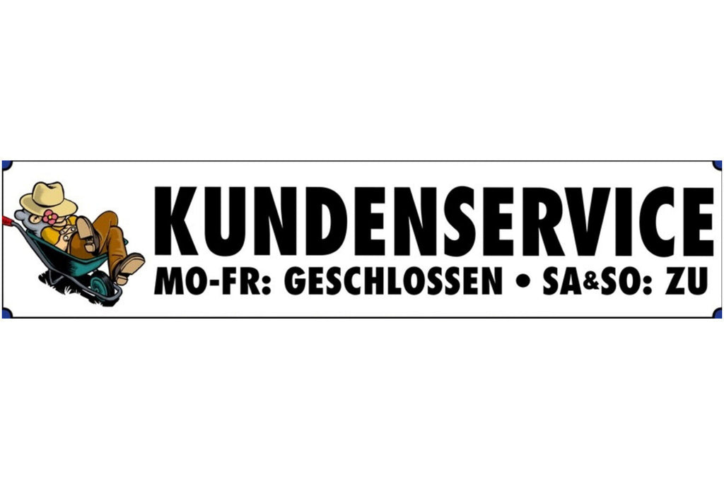Schild Kunden Service Geschlossen Geschäft Firma Support 46 x 10 Blech od.Holz