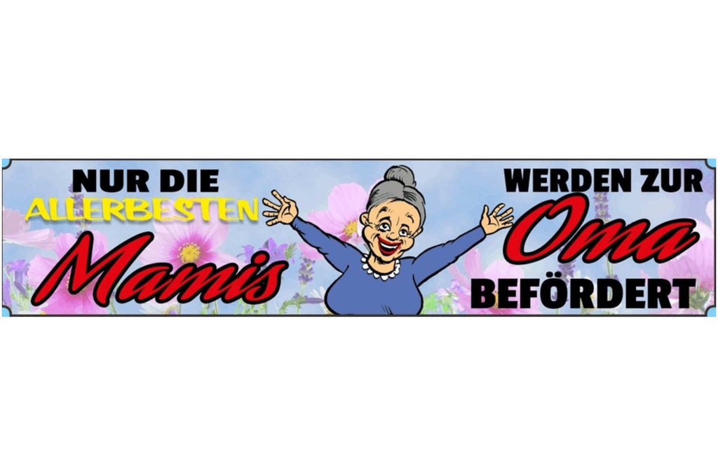 Schild Besten Mamis Mama Mutter Oma Großmutter Beförderung 46 x 10 Blech od.Holz