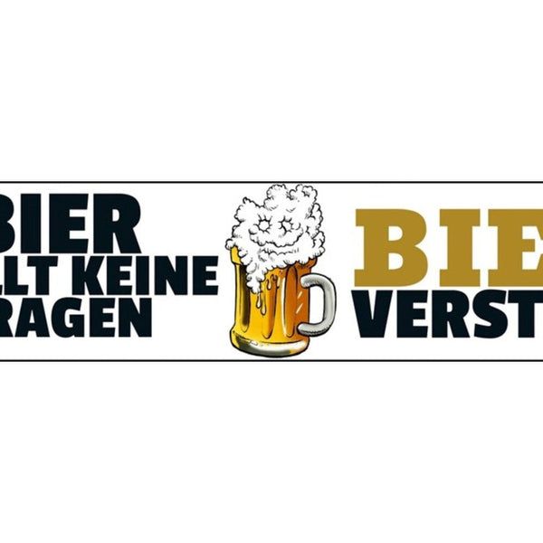 Schild Bier Keine Fragen Versteht Alkohol Glas Bar Lokal 46 x 10 Blech od. Holz