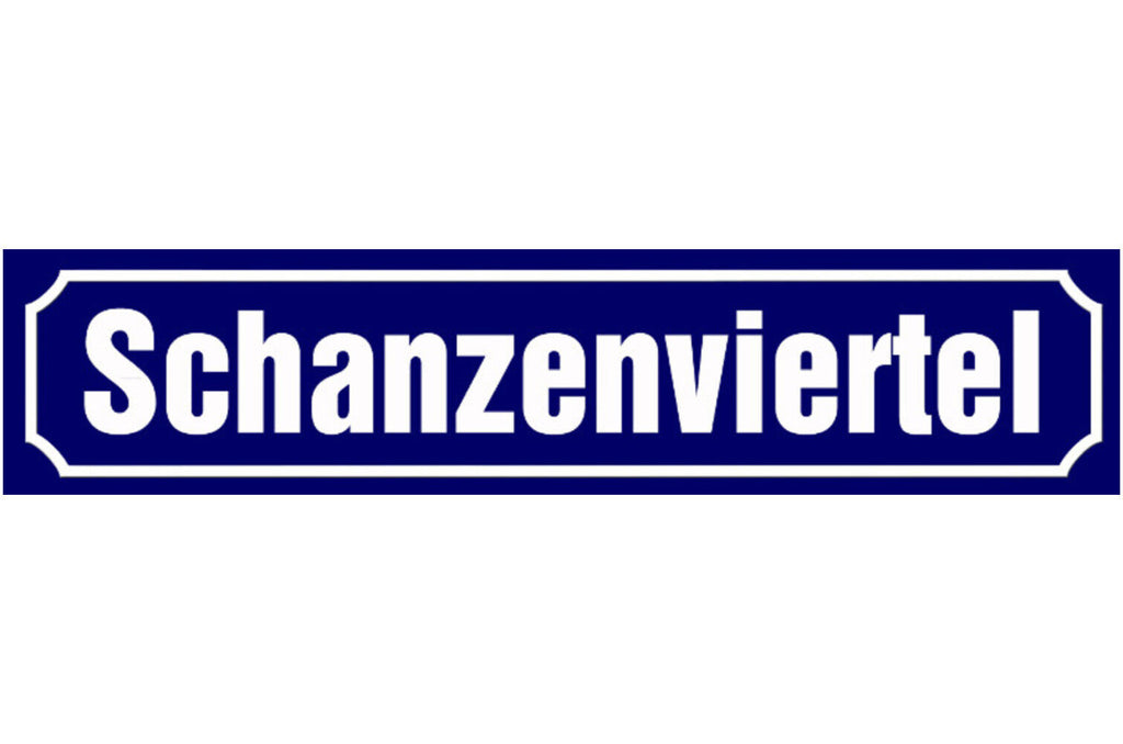 Schild Schanzenviertel Hamburg Stadt Ort Straße Platz 46 x 10 Blech od. Holz