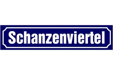 Schild Schanzenviertel Hamburg Stadt Ort Straße Platz 46 x 10 Blech od. Holz
