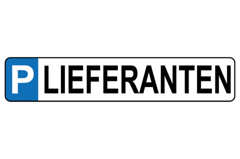Schild Lieferanten Parkplatz Parken Zulieferer Firma Ware 46 x 10 Blech od. Holz
