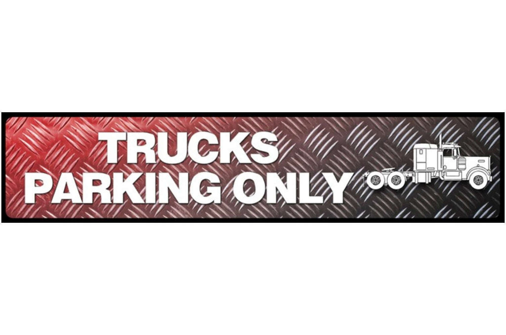 Schild Trucks Parking LKW Lastwagen Parkplatz Parken 46 x 10 Blech od. Holz
