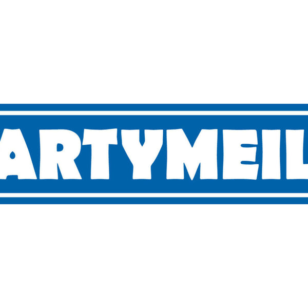 Schild Partymeile Feier Fete Bier Alkohol Musik Tanzen 46 x 10 Blech od.Holz