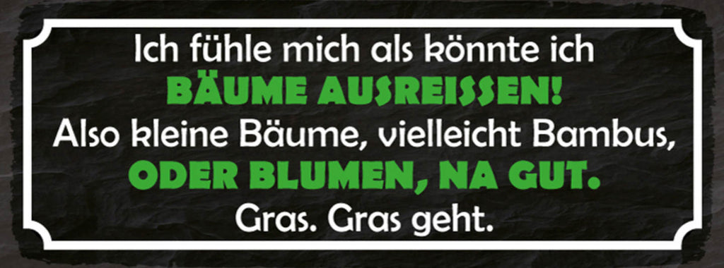 Schild Ich Fühle Mich Als Könnte Ich Bäume Ausreissen Bäume Bambus Blumen Gras