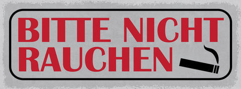 Schild Bitte Nicht Rauchen Zigarette Verbot No Smoking 27x10 Blech od.Holz