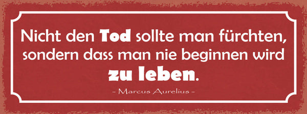 Schild Nicht Den Tod Sollte Man Fürchten Sondern Dass Man Begonnen Hat Zu Leben