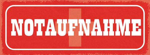 Schild Notaufnahme Krankenhaus Hospital Notfall Arzt Doktor 27x10 Blech od.Holz