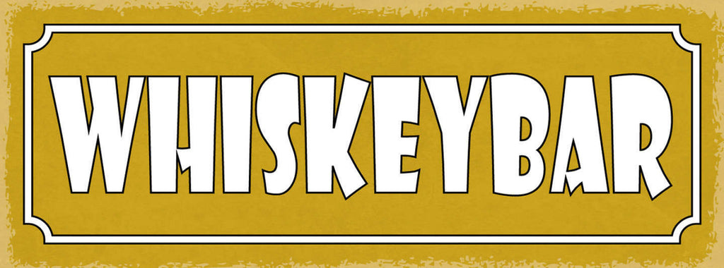 Schild Whiskey Bar Alkohol Lokal Spirituose Drink Glas 27x10 Blech od.Holz
