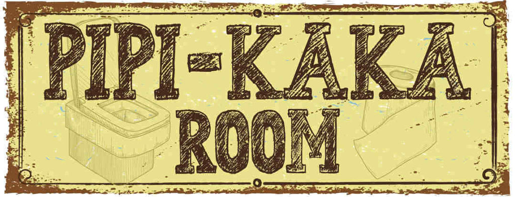 Schild Pipi Kaka Room Toilette WC Klo Papier Damen Herren 27x10 Blech od.Holz