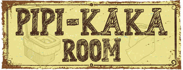 Schild Pipi Kaka Room Toilette WC Klo Papier Damen Herren 27x10 Blech od.Holz