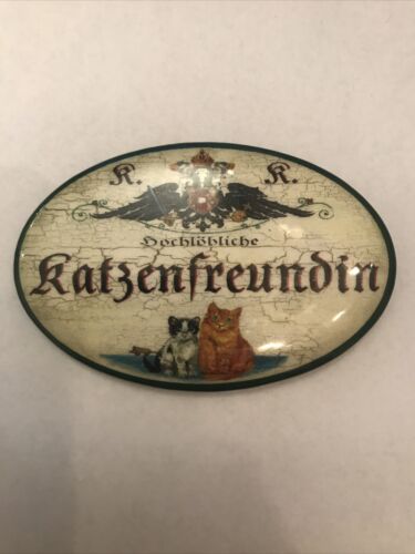 K&K Nostalgie Flaschenöffner Magnet Hochlöbliche Katzenfreundin 7x4,5cm