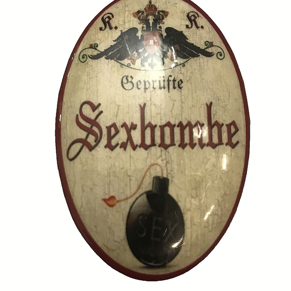 K&K Nostalgie Flaschenöffner Magnet Geprüfte Sexbombe 7x4,5cm