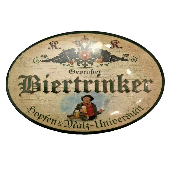 K&K Nostalgie Flaschenöffner Magnet Geprüfter Biertrinker 7x4,5cm