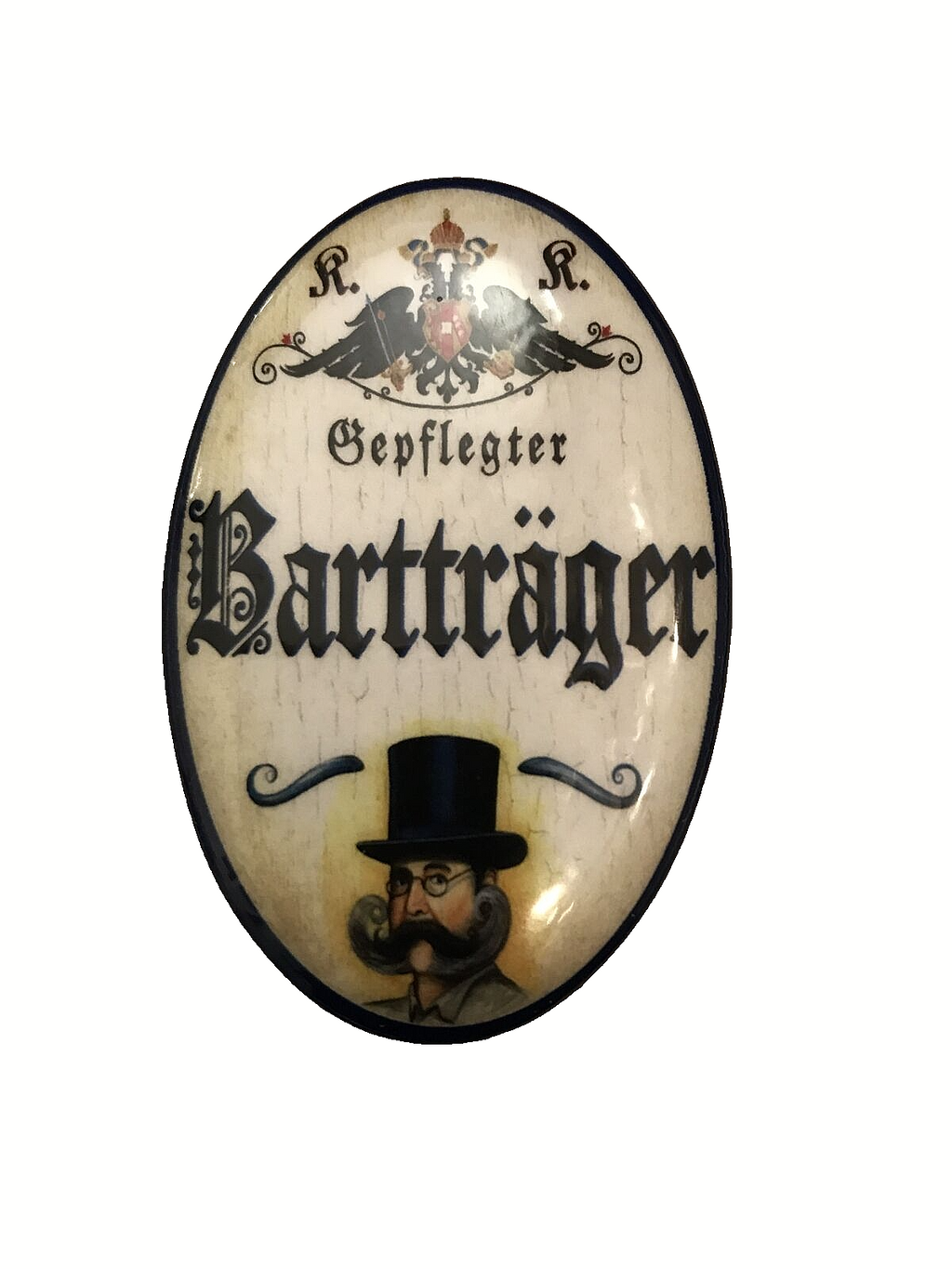 K&K Nostalgie Flaschenöffner Magnet Gepflegter Bartträger 7x4,5cm