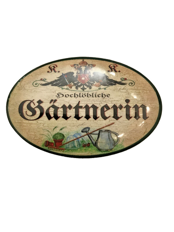 K&K Nostalgie Flaschenöffner Magnet Hochlöbliche Gärtnerin 7x4,5cm