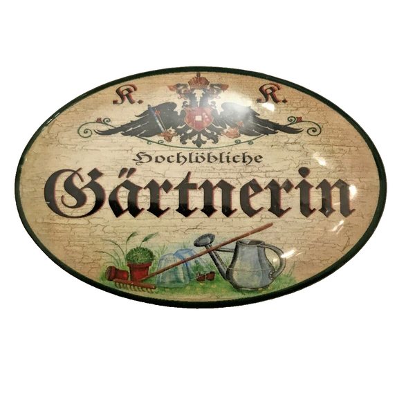 K&K Nostalgie Flaschenöffner Magnet Hochlöbliche Gärtnerin 7x4,5cm