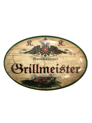 K&K Nostalgie Flaschenöffner Magnet Hochlöblicher Grillmeister 7x4,5cm