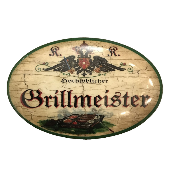 K&K Nostalgie Flaschenöffner Magnet Hochlöblicher Grillmeister 7x4,5cm
