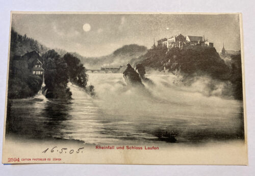 Rheinfall mit Schloß Laufen Mond  84003