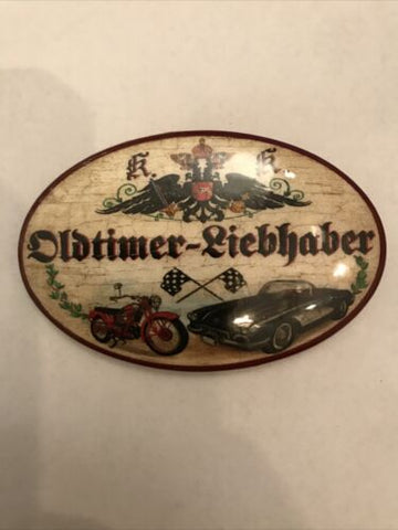 K&K Nostalgie Flaschenöffner Magnet Oldtimer-Liebhaber 7x4,5cm