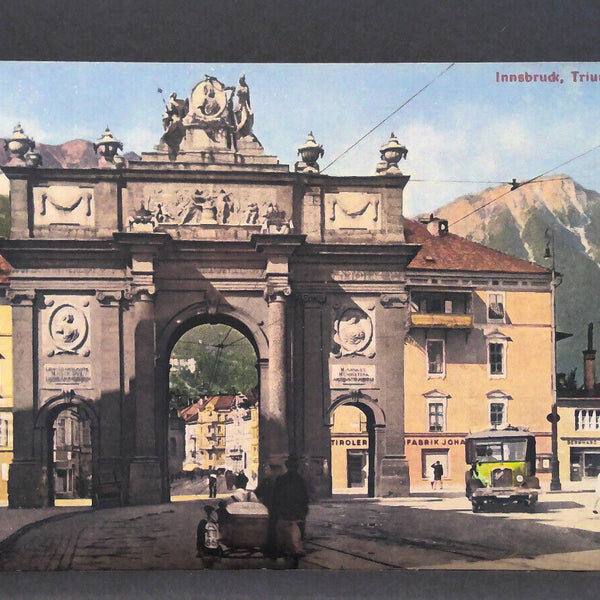 Innsbruck Triumphpforte Straßenbahn Auto JW 650370 C