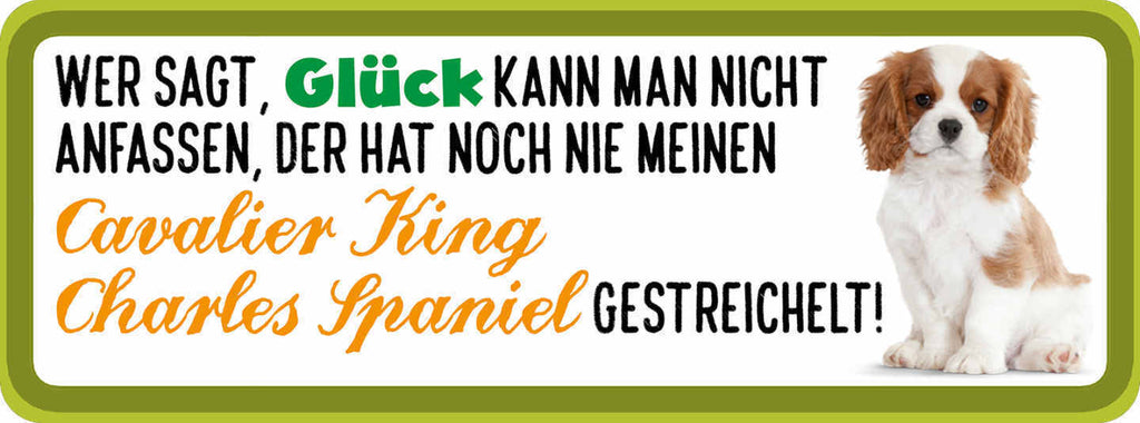 Schild Wer Sagt Glück Kann Man Nicht Anfassen Charles Spaniel Gestreichelt Hund