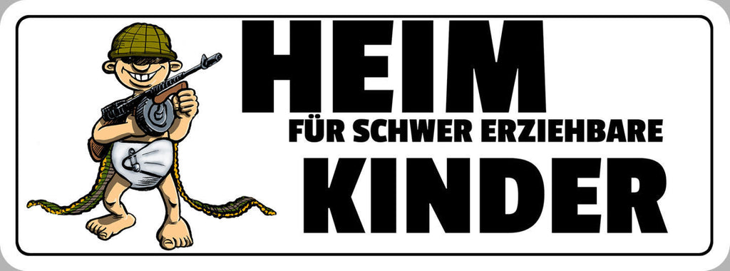 Schild Heim Für Schwer Erziehbare Kinder Familie Eltern Kind 27x10 Blech od.Holz