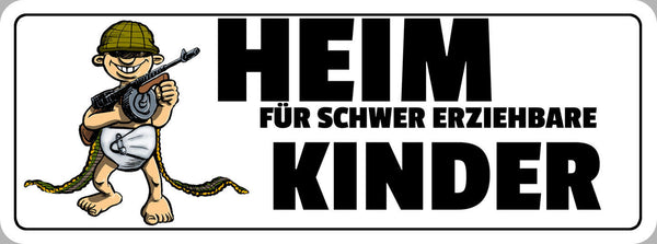 Schild Heim Für Schwer Erziehbare Kinder Familie Eltern Kind 27x10 Blech od.Holz