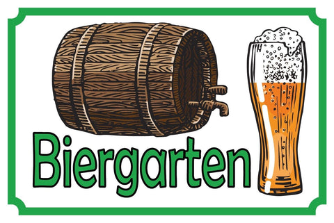 Schild Bier Garten Alkohol Gasthaus Lokal 12x18 / 20x30 / 30x40 Blech od. Holz