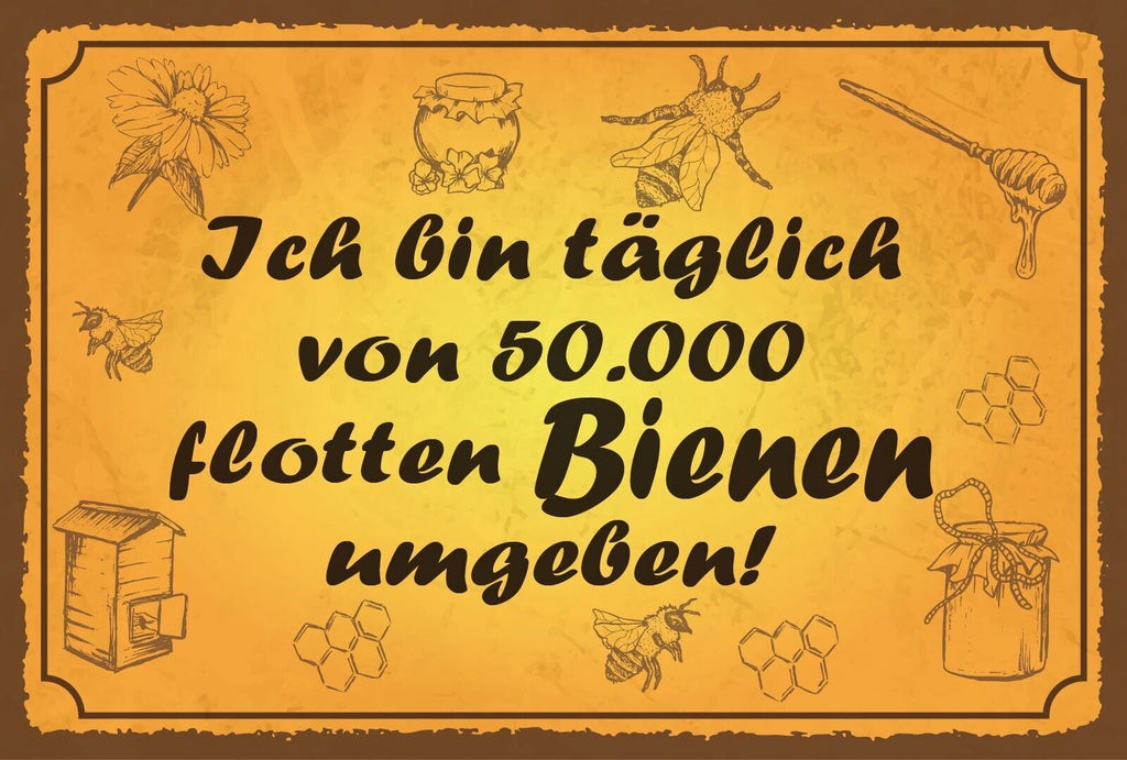 Nostalgie Schild Flotte Bienen Imker Honig 12x18 / 20x30 / 30x40 Blech od. Holz