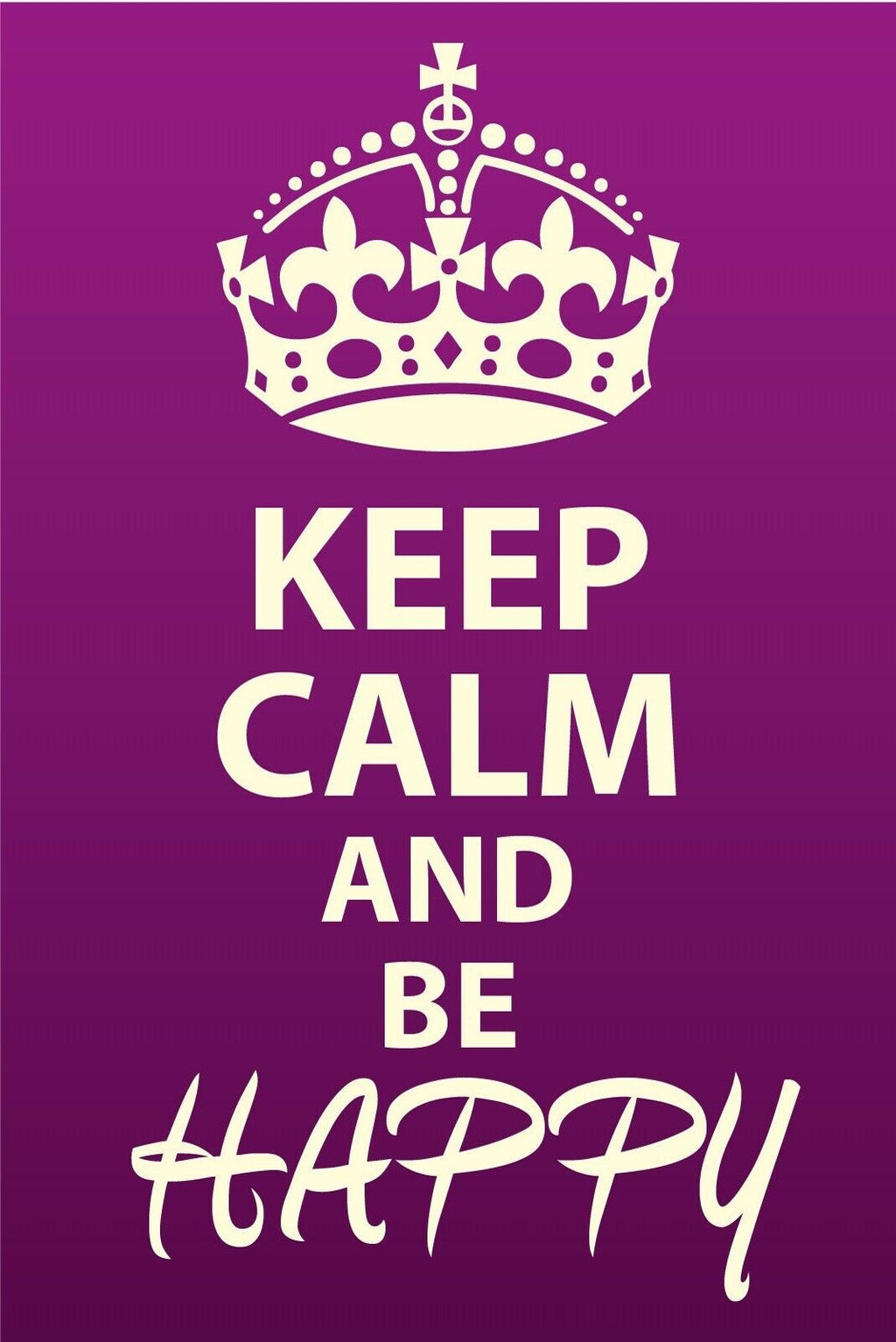 Schild Keep Calm Be Happy Fröhlich Froh 12x18 / 20x30 / 30x40 Blech od. Holz