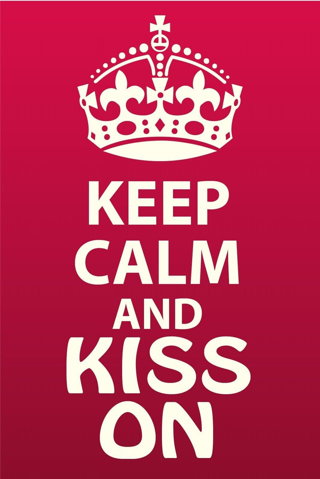 Schild Keep Calm Kiss On Weiter Küssen Kuss 12x18 / 20x30 / 30x40 Blech od. Holz
