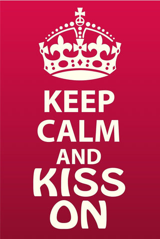 Schild Keep Calm Kiss On Weiter Küssen Kuss 12x18 / 20x30 / 30x40 Blech od. Holz