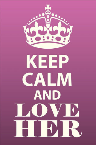 Schild Keep Calm Love Her Sie Lieben Liebe 12x18 / 20x30 / 30x40 Blech od. Holz