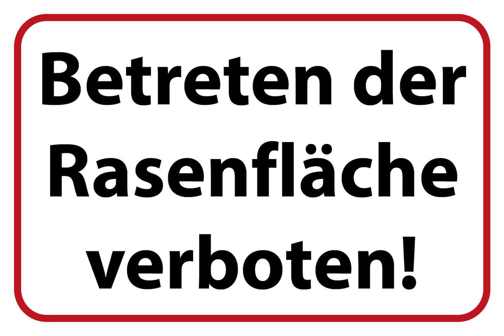 Schild Betreten Rasenfläche verboten Wiese 12x18 / 20x30 / 30x40 Blech od. Holz