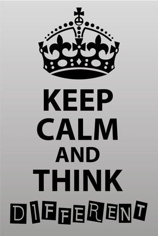 Schild Keep Calm Think Different Denken 12x18 / 20x30 / 30x40 Blech od. Holz