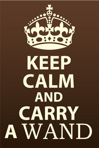 Schild Keep Calm Carry a Wand Zauberstab 12x18 / 20x30 / 30x40 Blech od. Holz