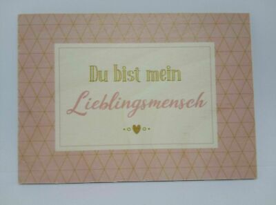 Nostalgie Holzpostkarte magnetisch "Du bist mein Lieblingsmensch" 14x10