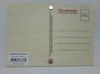 Nostalgie Holzpostkarte magnetisch "Du bist mein Lieblingsmensch" 14x10