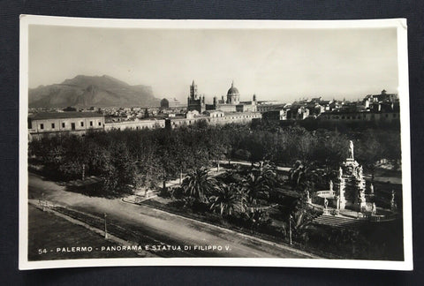 Palermo Panorama Statua di Filippo V. Stadt Statue Sizilien Italien 400859 TH A