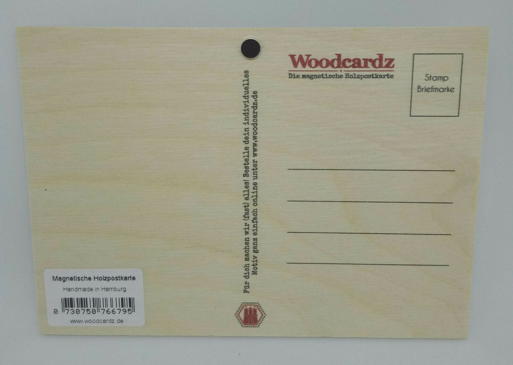 Holzpostkarte magnetisch "Husband. Daddy. Hero." 14x10 Birkenholz 50283