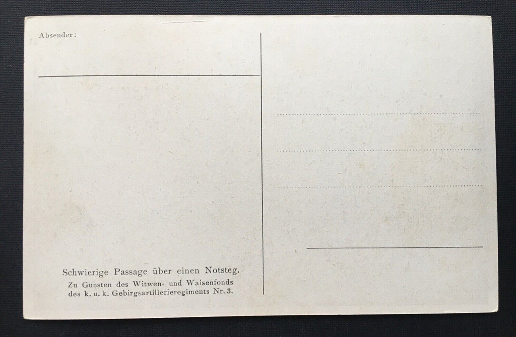 Schwierige Passage üb. Notsteg Kriegsschauplatz Soldaten Militär Krieg 400875 TH