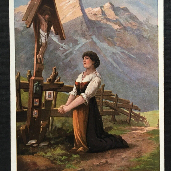 Völkerkrieg 1914/15 Frau Kreuz Gedicht Soldat Militär Krieg 400876 TH A