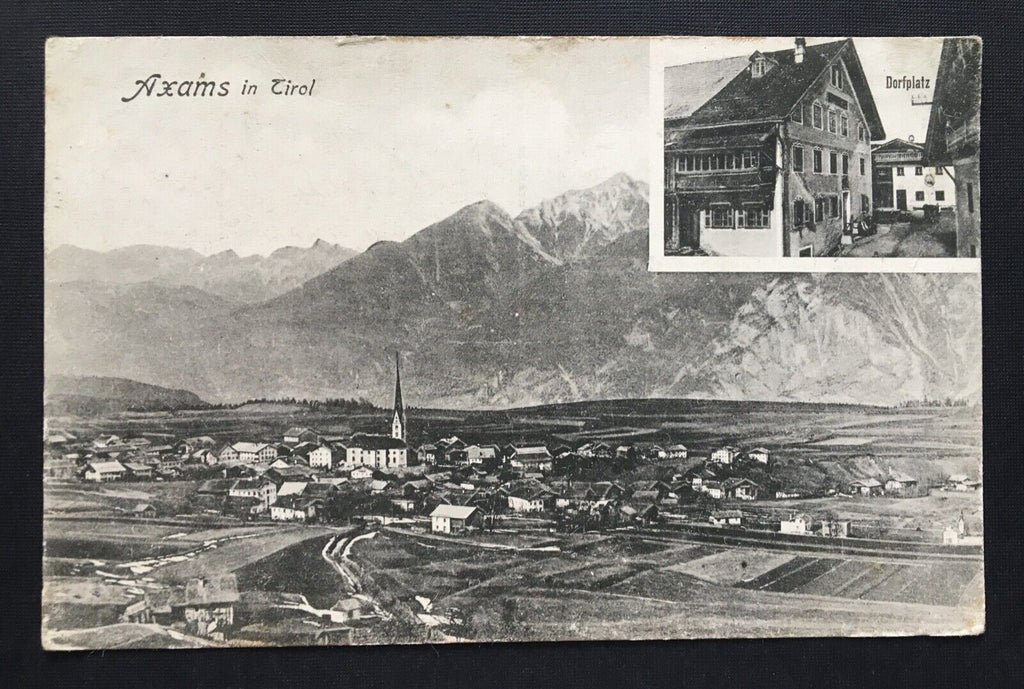 Axams in Tirol Blick auf Ort Dorfplatz Kirche Innsbruck Österreich 400881 TH