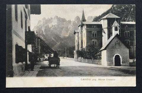 Landro gegen Monte Cristallo Pferdekutsche Kirche Alpen Italien 400904 TH
